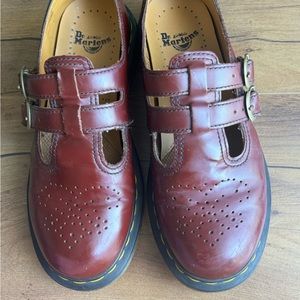 Dr Martens Cherry Red Mary Jane Shoes- Used